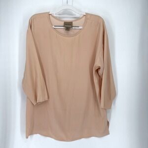 Eileen Fisher Silk Skirt Set Womens Size‎ 1 Lagenlook Tunic Peach